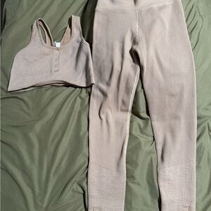 Aerie Tan Ribbed Pantsuit